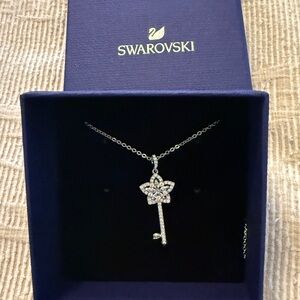 Swarovski Silver Key Necklace with Crystal Accents